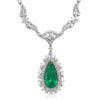 LARGE 14.97CT AAA EMERALD 18KT 2 TONE GOLD CLASSIC PEAR SHAPE ETERNITY NECKLACE