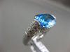 ESTATE LARGE 8.20CT DIAMOND & BLUE TOPAZ 18KT WHITE GOLD PAVE MULTI ROW FUN RING