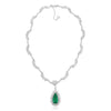 LARGE 14.97CT AAA EMERALD 18KT 2 TONE GOLD CLASSIC PEAR SHAPE ETERNITY NECKLACE