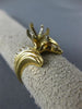 ESTATE .22CT DIAMOND 14K YELLOW GOLD 3D 9 STONE SEMI MOUNT ENGAGEMENT RING #9808