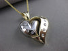 ESTATE MODERN ETOILE DIAMOND 14K WHITE YELLOW GOLD PUFF HEART PENDANT #17199