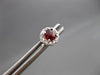 ESTATE .68CT DIAMOND & AAA EXTRA FACETED GARNET 14K WHITE GOLD HALO EARRINGS 6MM