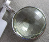 ESTATE LARGE 16.27CT DIAMOND & AAA GREEN AMETHYST 14KT WHITE GOLD ROUND PENDANT