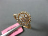 ESTATE .66CT ROUND & BAGUETTE DIAMOND 18KT ROSE GOLD 3D FLOWER HEART LOVE RING