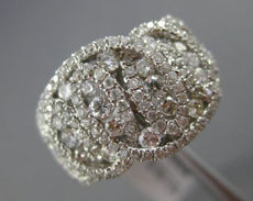 ESTATE WIDE 1.52CT DIAMOND 18KT WHITE GOLD 3D CRISS CROSS INFINITY LOVE RING