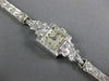 ANTIQUE LARGE ART DECO 3.01CT OLD MINE DIAMOND PLATINUM 3D FILIGREE WATCH #26386