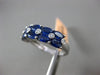 ESTATE WIDE 3.87CT DIAMOND & SAPPHIRE 14K WHITE GOLD OVAL ETOILE DOUBLE ROW RING