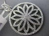 ESTATE LARGE 1.63CT DIAMOND 18K WHITE GOLD OPEN FLOWER CIRCULAR FLOATING PENDANT