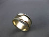 ANTIQUE WIDE 14KT 2 TONE GOLD 3D DIAMOND CUT WEDDING ANNIVERSARY RING 8mm #23589