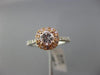 ESTATE GIA .86CT PINK & WHITE DIAMOND 14K WHITE & ROSE GOLD HALO ENGAGEMENT RING