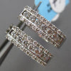 ESTATE .78CT DIAMOND 14KT WHITE GOLD ETOILE ELONGATED HOOP HUGGIE EARRINGS 4.5mm