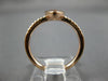 ESTATE .45CT DIAMOND & AAA TRILLION CUT MORGANITE 14KT ROSE GOLD BEZEL FUN RING