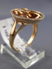 ESTATE WIDE .33CT DIAMOND 14KT ROSE GOLD 3D OPEN CIRCULAR SWIRL FLOWER LOVE RING