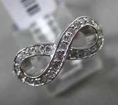 ESTATE .33CT DIAMOND 14KT WHITE GOLD 3D BOW INFINITY LOVE RING 7mm WIDE