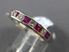 ESTATE 1.10CT DIAMOND & AAA RUBY 14K WHITE GOLD CLASSIC CHANNEL ANNIVERSARY RING