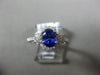 ESTATE 1.66CT DIAMOND & AAA SAPPHIRE 14KT WHITE GOLD OVAL FLOWER ENGAGEMENT RING