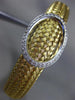 ESTATE LARGE .40CT DIAMOND 14K WHITE & YELLOW GOLD 3D WOVEN OVAL BANGLE BRACELET