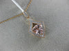 1.13CT DIAMOND & AAA MORGANITE 14KT WHITE & ROSE GOLD TRILLION FILIGREE PENDANT