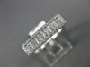 ESTATE .15CT ROUND & BAGUETTE DIAMOND 14KT WHITE GOLD 3D RECTANGULAR BAR RING