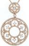 ESTATE LARGE 1.75CT DIAMOND 14KT ROSE GOLD FLOWER OPEN FILIGREE CIRCULAR PENDANT