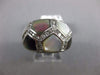 WIDE .48CT DIAMOND & AAA MOTHER OF PEARL 14K WHITE GOLD CHANNEL OCTAGON FUN RING