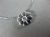 ESTATE .17CT DIAMOND 18KT WHITE GOLD 3D CLASSIC FLOWER SOLITAIRE PENDANT #23001
