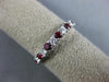 ESTATE .60CT DIAMOND & AAA RUBY 18KT WHITE GOLD SEMI ETERNITY ANNIVERSARY RING