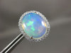 LARGE 7.82CT DIAMOND & AAA OPAL 14KT YELLOW GOLD CLASSIC OVAL HALO STUD EARRINGS