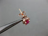 ESTATE 1.0CT DIAMOND & RUBY 14KT ROSE GOLD 3D CLASSIC OVAL FLOWER STUD EARRINGS
