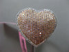 ESTATE MASSIVE 1.81CT DIAMOND 18K WHITE & ROSE GOLD PUFF HEART CLASSIC LOVE RING