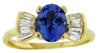 1.65CT DIAMOND & AAA TANZANITE 14KT YELLOW GOLD OVAL & BAGUETTE ENGAGEMENT RING