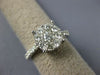 ESTATE LARGE .96CT DIAMOND 14K WHITE GOLD SOLITAIRE CLUSTER HALO ENGAGEMENT RING