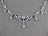 ESTATE 1.58CT DIAMOND 14KT WHITE GOLD 3D FILIGREE V SHAPE CHANDELIER NECKLACE