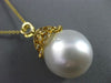 ESTATE MASSIVE .10CT DIAMOND 18K YELLOW GOLD SOUTH SEA PEARL BUTTERFLY PENDANT