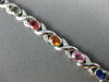 ESTATE 7.04CT DIAMOND & OMBRE RAINBOW SAPPHIRE 14K WHITE GOLD 3D X LOVE BRACELET