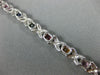 ESTATE 7.04CT DIAMOND & OMBRE RAINBOW SAPPHIRE 14K WHITE GOLD 3D X LOVE BRACELET