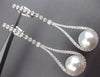 LARGE .92CT DIAMOND & SOUTH SEA PEARL 18KT WHITE GOLD TEAR DROP HANGING EARRINGS