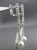 LARGE .92CT DIAMOND & SOUTH SEA PEARL 18KT WHITE GOLD TEAR DROP HANGING EARRINGS