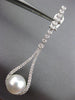 LARGE .92CT DIAMOND & SOUTH SEA PEARL 18KT WHITE GOLD TEAR DROP HANGING EARRINGS