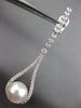 LARGE .92CT DIAMOND & SOUTH SEA PEARL 18KT WHITE GOLD TEAR DROP HANGING EARRINGS