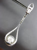 LARGE .92CT DIAMOND & SOUTH SEA PEARL 18KT WHITE GOLD TEAR DROP HANGING EARRINGS