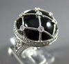 ESTATE LARGE .65CT DIAMOND & AAA ONYX 18KT WHITE GOLD ROUND FILIGREE ETOLIE RING