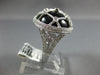 ESTATE LARGE .65CT DIAMOND & AAA ONYX 18KT WHITE GOLD ROUND FILIGREE ETOLIE RING