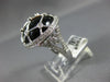 ESTATE LARGE .65CT DIAMOND & AAA ONYX 18KT WHITE GOLD ROUND FILIGREE ETOLIE RING