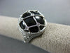 ESTATE LARGE .65CT DIAMOND & AAA ONYX 18KT WHITE GOLD ROUND FILIGREE ETOLIE RING