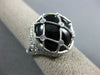 ESTATE LARGE .65CT DIAMOND & AAA ONYX 18KT WHITE GOLD ROUND FILIGREE ETOLIE RING