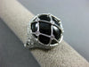 ESTATE LARGE .65CT DIAMOND & AAA ONYX 18KT WHITE GOLD ROUND FILIGREE ETOLIE RING