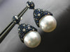 LARGE 3.45CT DIAMOND AAA SAPPHIRE & AAA SOUTH SEA PEARL 18K WHITE GOLD EARRINGS