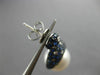 LARGE 3.45CT DIAMOND AAA SAPPHIRE & AAA SOUTH SEA PEARL 18K WHITE GOLD EARRINGS