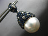 LARGE 3.45CT DIAMOND AAA SAPPHIRE & AAA SOUTH SEA PEARL 18K WHITE GOLD EARRINGS